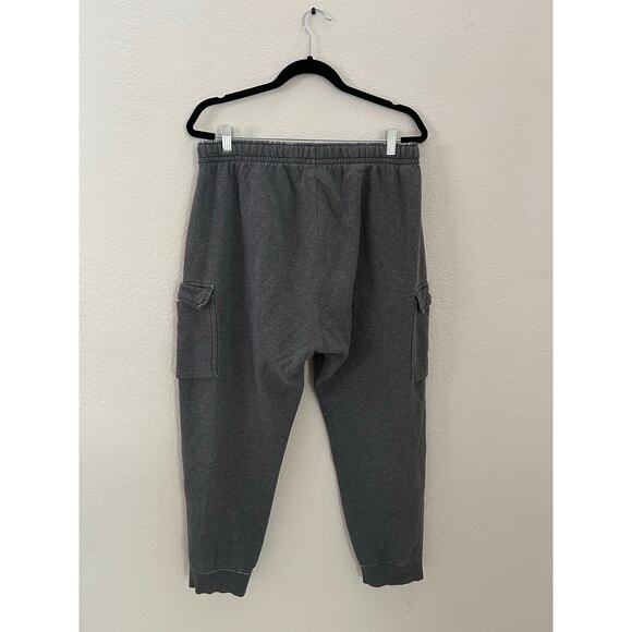 Nike Mens Club Fleece Classic Cargo Reworked Distressed Gray Joggers Size Large - Picture 2 of 11